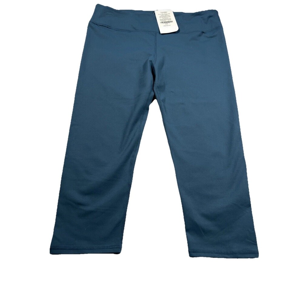 Fabletics Leggings Women Medium XL Blue Stretch Salar Crop Capri Athleisure NWT